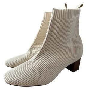 Joie Neely boots Cream Ankle Bootie knit from revolve 6.5